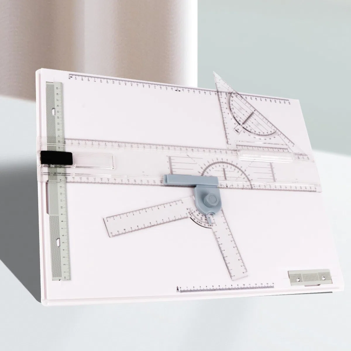 Tablero de dibujo portátil ajustable con regla transparente, mesa de dibujo de precisión para estudiantes, ingenieros, artistas y arquitectos, ideal para mediciones precisas y proyectos creativos