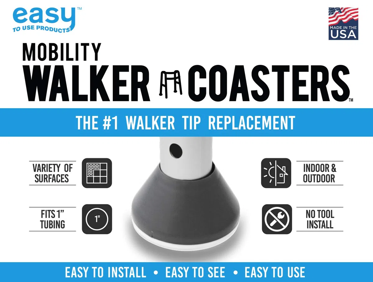 Walker Posavasos, Accesorios médicos, 2 Count, Gris tormenta