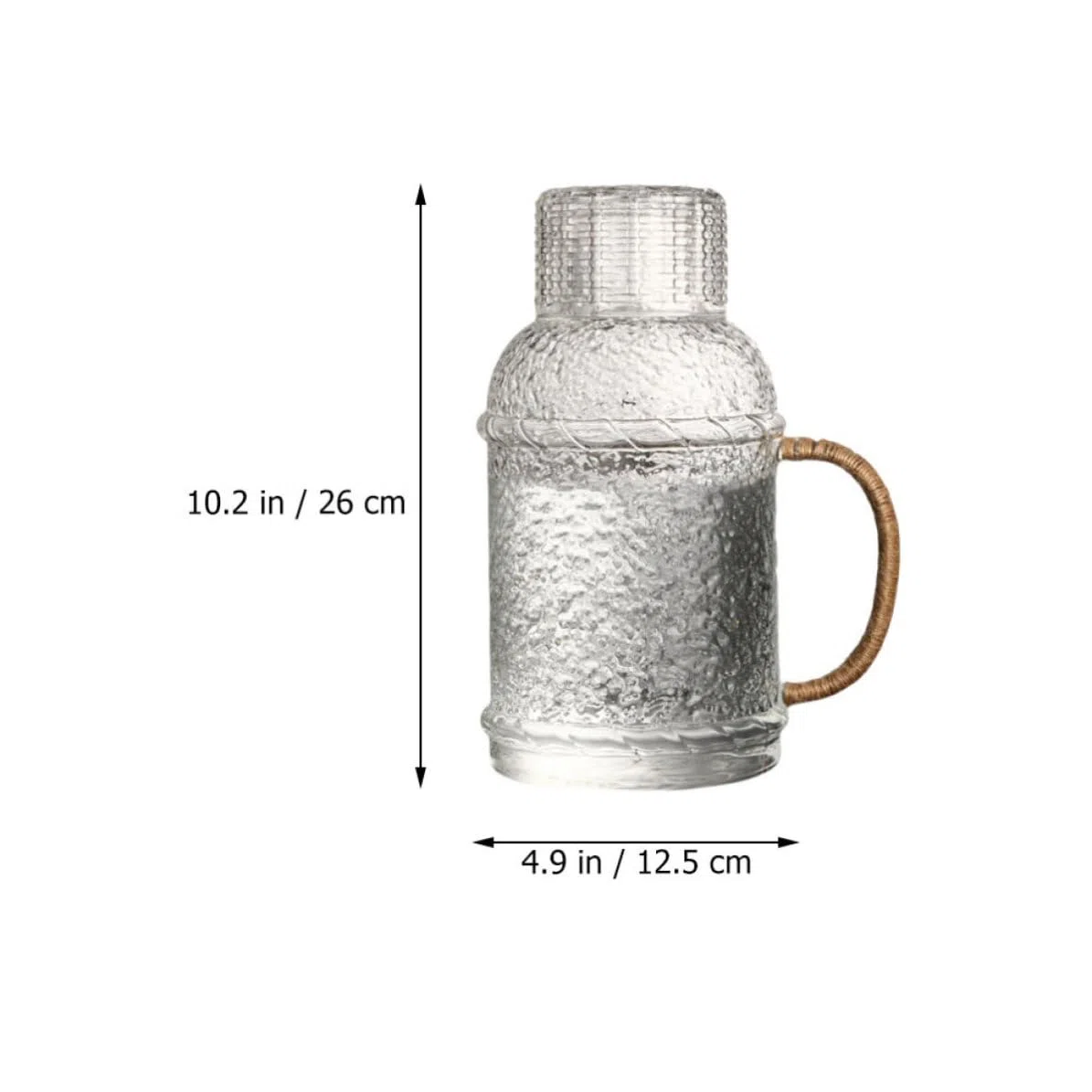 DOITOOL Jarra de Agua Tapa Antideslizante 2l de Vidrio Resistente al Calor Set de 1 unidad Robusta y Elegante para Uso Doméstico y Fiestas