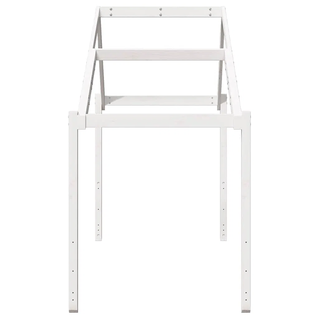 vidaXL Techo de Cama Infantil Madera Maciza Blanco 203x95,5x142 cm, Techo de la Cama, Techo Inclinado de la Cama, Techo de la Cama de los niños
