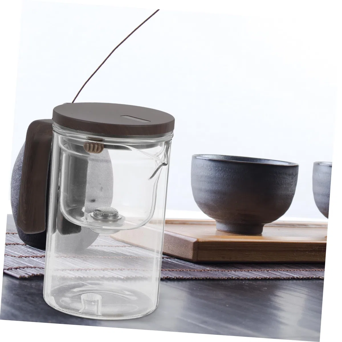 Mipcase Tetera de Vidrio con Infusor Extraíble Tetera para Sueltas para Infusiones de Té Casa Flores