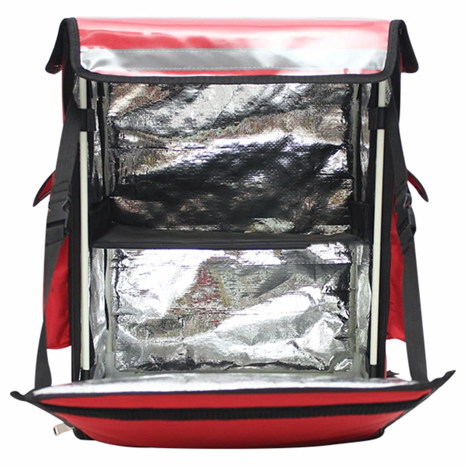 Mochila Isotérmica para Reparto de Comida, Bolsa de Catering, Bolsa Térmica para Alimentos Fríos Y Calientes para Reparto en Coche, Camping Y, Rojo, Individual