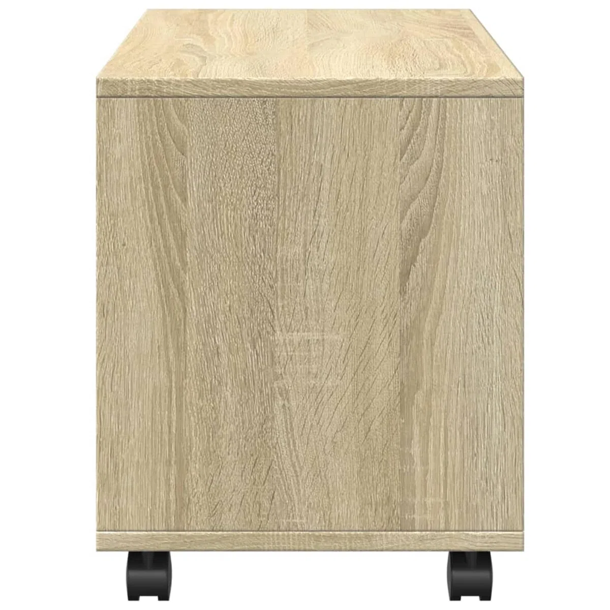 Armario con ruedas de freno, roble Sonoma, 72 x 33 x 42,5 cm, fácil de mover para oficina y salón