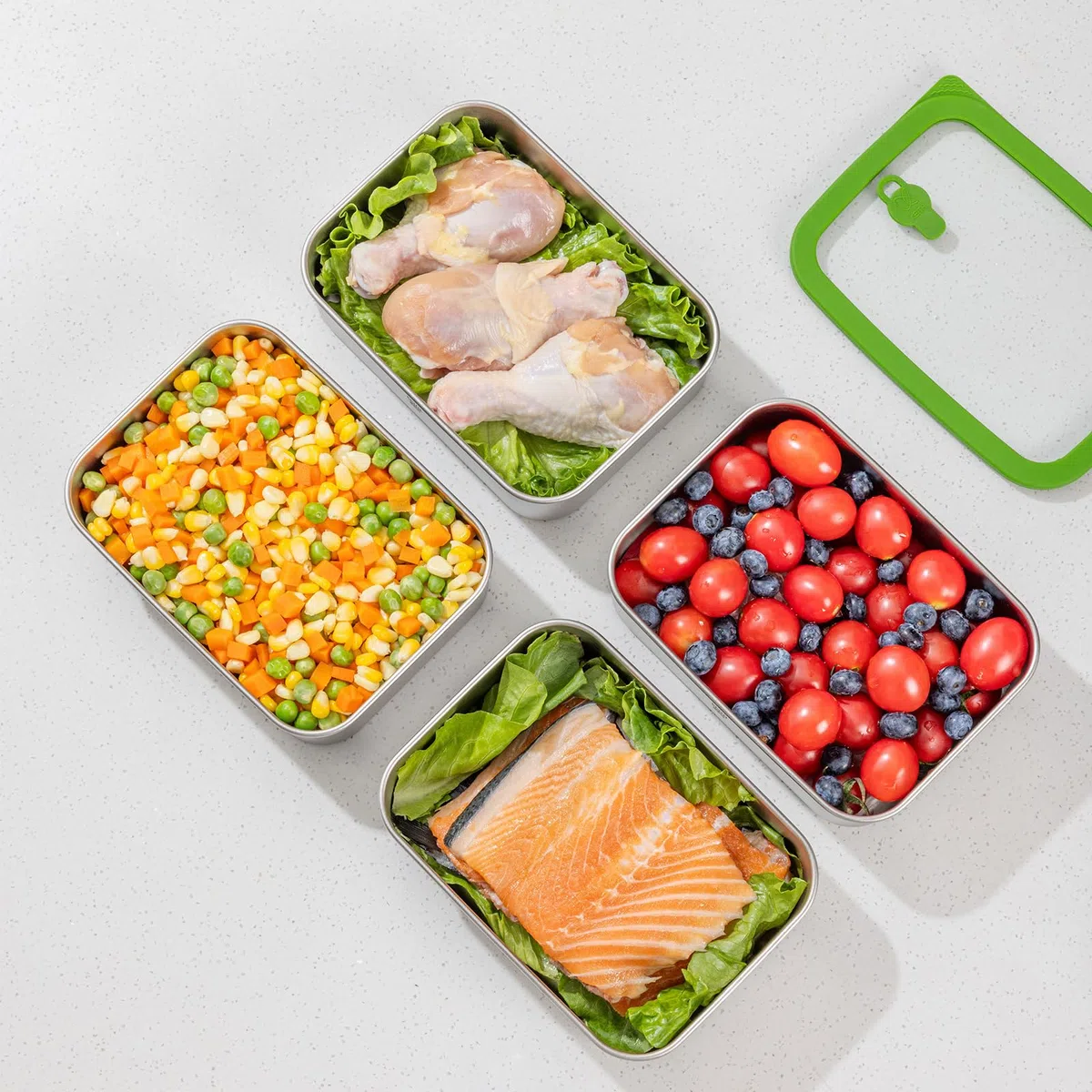 Keith Recipientes de titanio para almacenamiento de alimentos con tapas a prueba de fugas y herméticos | Contenedores de titanio herméticos para congelador, fiambrera Bento de 800 ml para comida