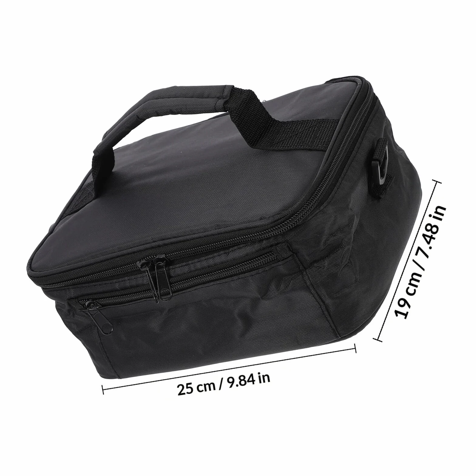 Amosfun Bolsa Térmica para Almuerzo 12v para Coche, Bolsa Aislante Portátil de Oxford Negra, Aluminio para Mantener Alimentos Calientes en Viajes y Oficina
