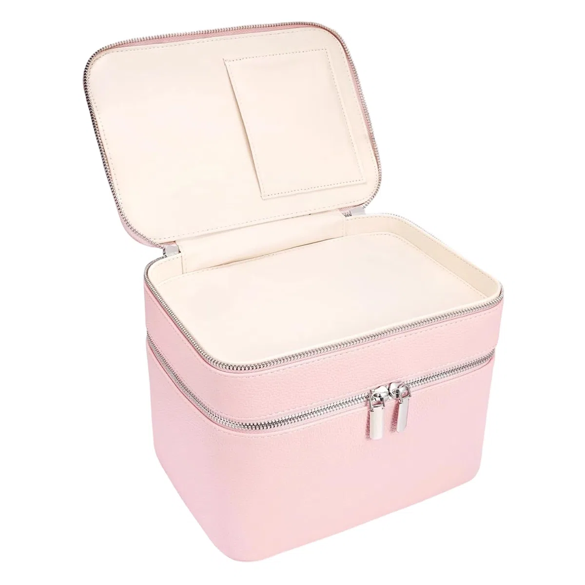 Soporte para cosméticos de viaje de PU, moderno, con áreas separadas para cepillos y artículos diarios, caja de maquillaje de carcasa