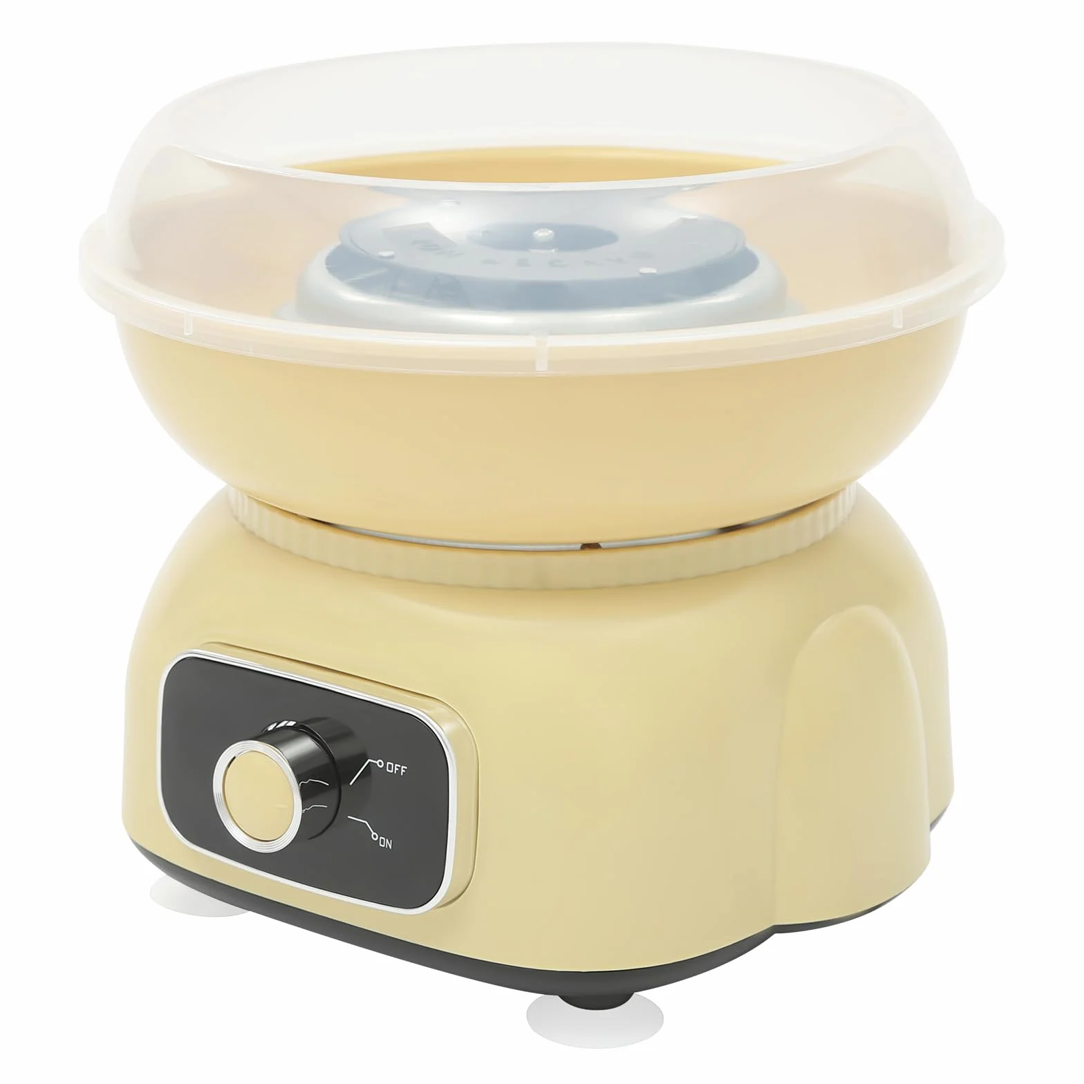 Máquina de algodón de azúcar con 10 varillas y cucharas medidoras, 500 W Cotton Candy Machine para fiestas en casa (amarillo)