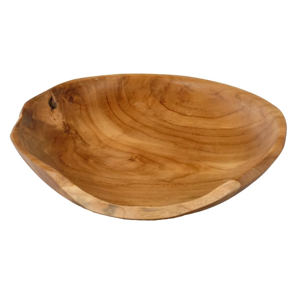 Meubletmoi Bol/Ensaladera/Vacío Bolsillo de Madera de Teca Fabricación Artesanía +/- D. 31 cm – Estilo natural y exótico – Objeto de decoración – Adán