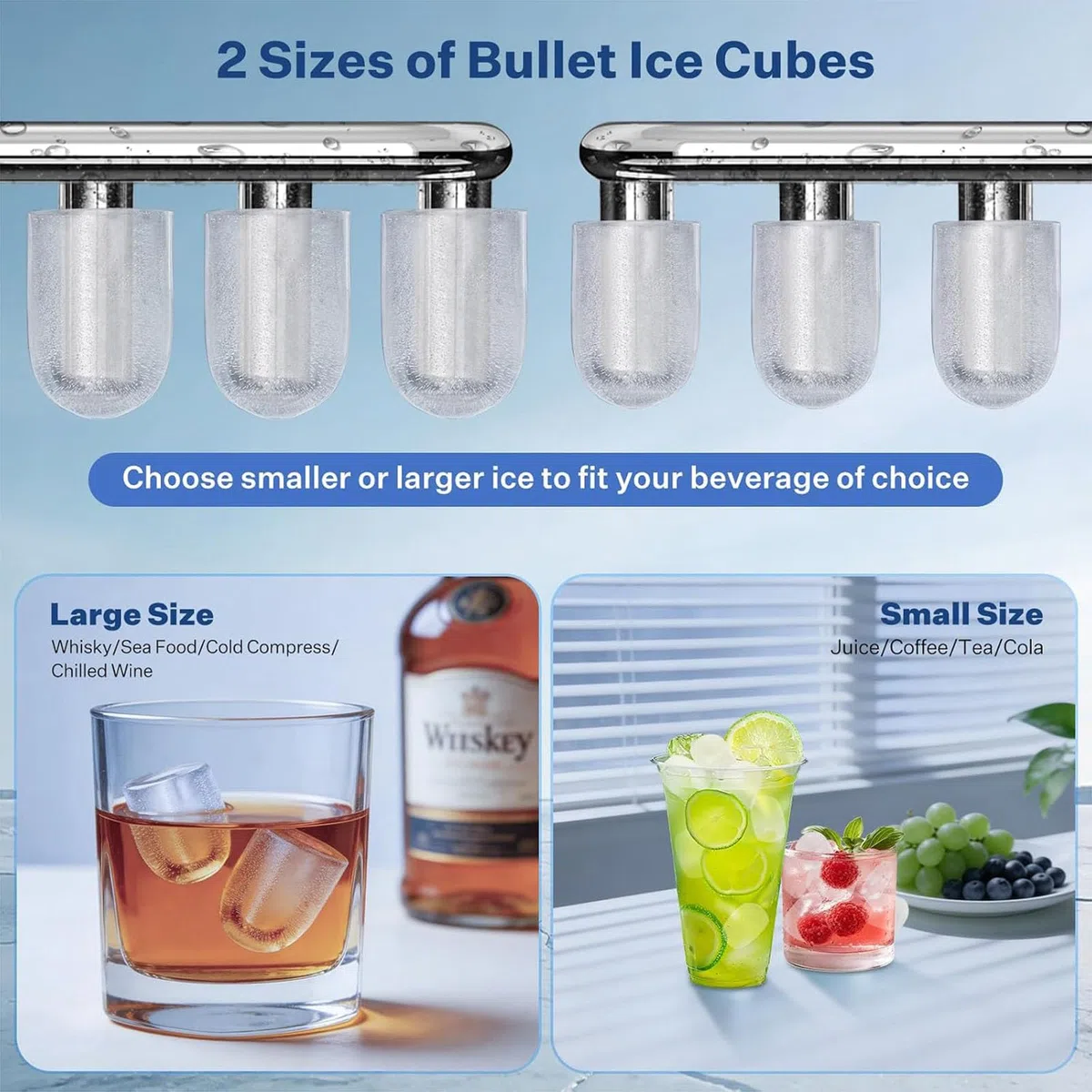 Máquina para Hacer Cubitos de Hielo | 15Kg/24H, 9 Cubitos de Hielo en 6 Min,1.3L,Maquina de Hacer Hielo Autolimpiable,con aAsa,Pala,para el Hogar Fiesta Cocina Bar