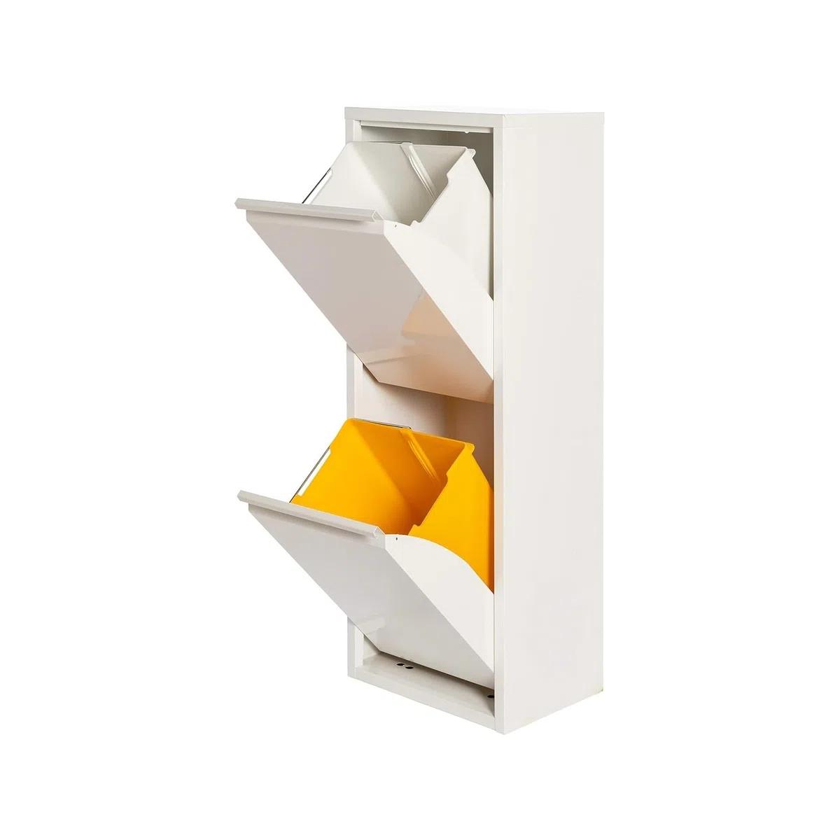 WELL HOME MOBILIARIO & DECORACIÓN Cubo de basura y reciclaje Metálico de 2 compartimentos, 2x17L (34L) Blanco mate