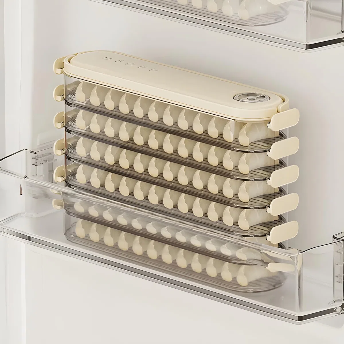 Atlodas Cajas de almacenamiento para nevera con tapas, caja de albóndigas, organizador de refrigerador, almacenamiento apilable con tapas, contenedor portátil de almacenamiento de alimentos de