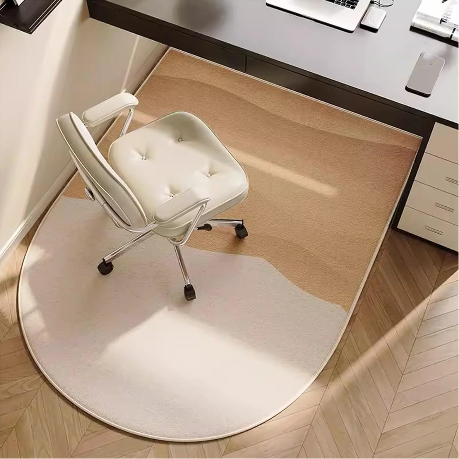 Alfombrilla antideslizante de caucho termoplástico marrón para sillas de oficina para suelos de madera y azulejos, insonorizada y fácil de limpiar, 120 x 90 cm