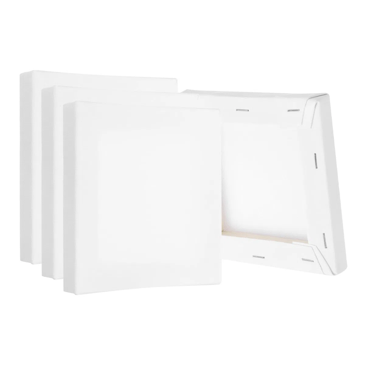 PATIKIL Lienzo Tensionado, 48 Piezas Lienzo Cuadrado De 4" x 4" Para Pintura Lienzo Algodón Blanco Imprimado Paneles Para Acrílicos Óleos Acuarelas, Blanco