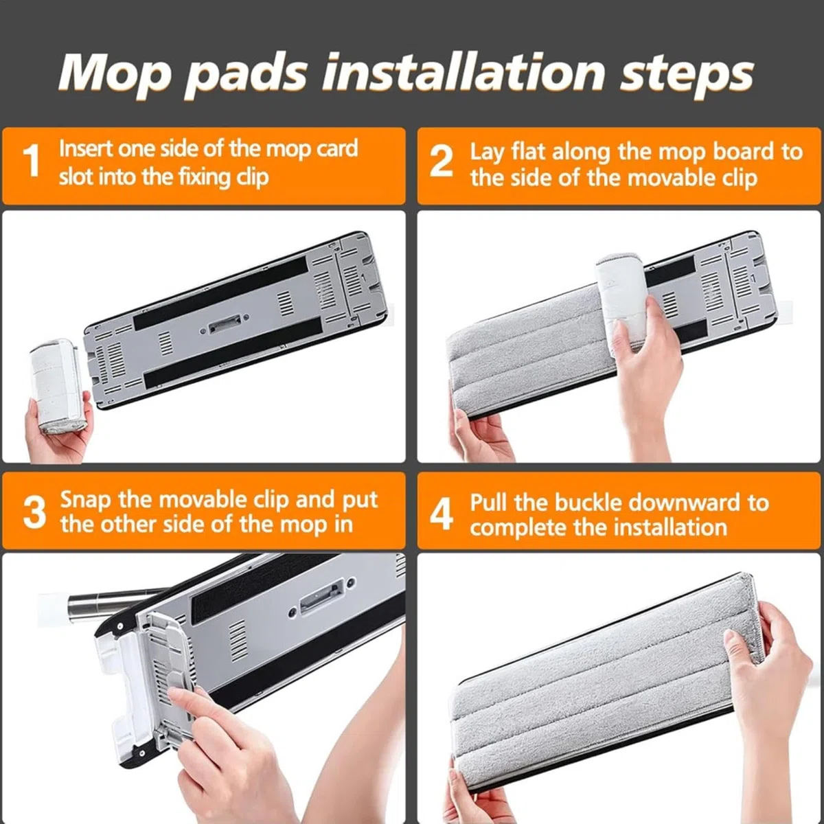 Set de Mopa Plana con Cubo de Limpieza Limpieza En Seco Y Húmedo | Mopas de microfibra Kit limpieza húmedo seco en superficies, en el hogar y la empresa