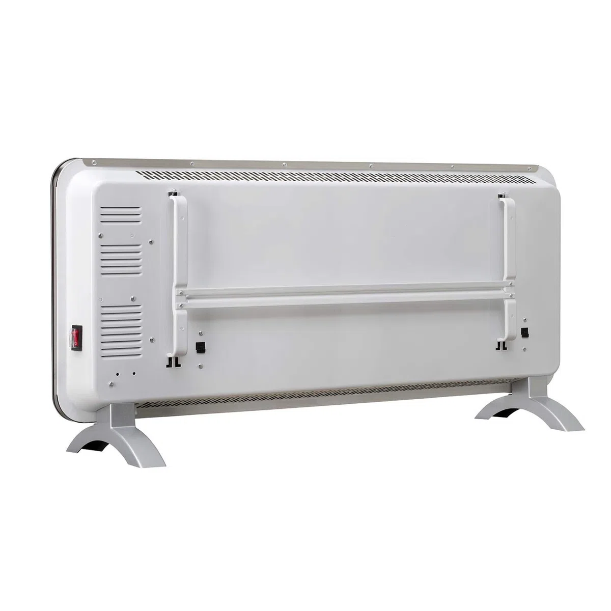 CONCEPT Hausgeräte Convector de vidrio calefactor termostato, calentador de pie, cristal templado, pantalla LED, 1000/2000 W, 20 m2 (blanco), Concept KS4000, convector eléctrico, 2000 W, negro, L