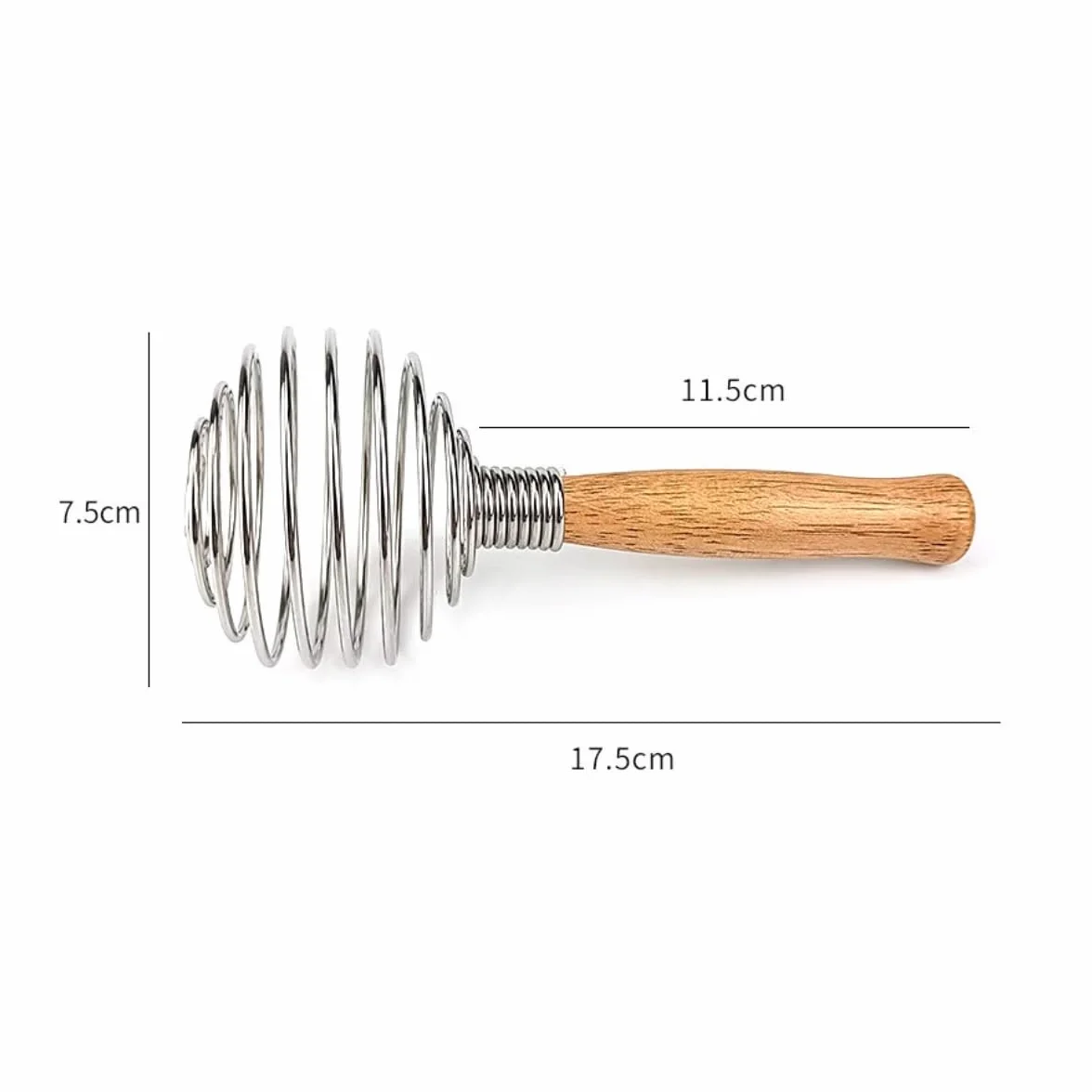 Varillas de Batir para Cocinar Batidor De Huevos De Acero Inoxidable, Mezclador De Crema con Mango De Roble, Cocina Casera, Batidor Manual De Harina De Huevo Huevos, Espumar, Batir