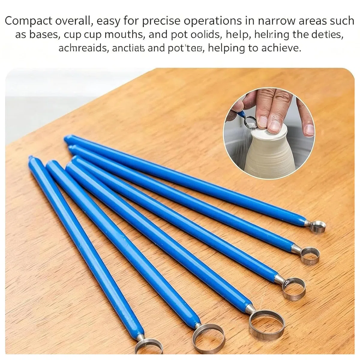 Juego de herramientas para esculpir cerámica, kit de 6 piezas de tallado de arcilla con bucles de acero de tungsteno de varios tamaños, perfecto para principiantes y artistas profesionales en la