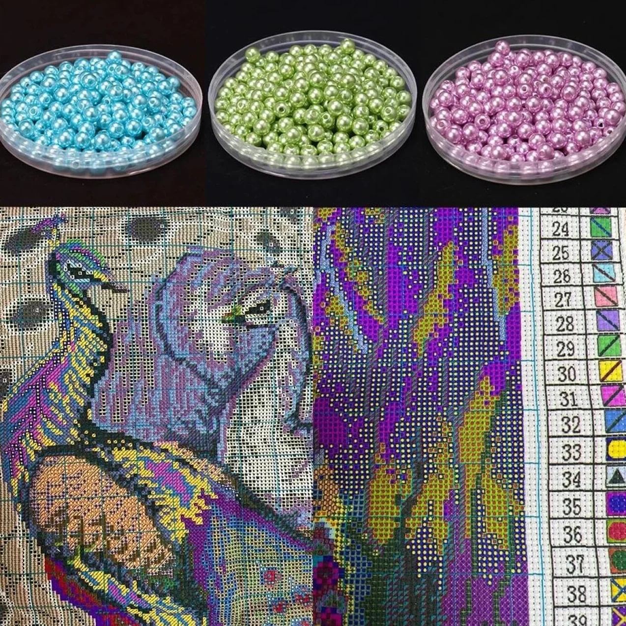 RKFLGEW Kit De Bordado De Cuentas Diy Pato Fantasía Kits De Bordado Con Cuentas,Kit De Punto De Cruz,Juego De Abalorios De 3 Mm Para Manualidades. 40x50 cm
