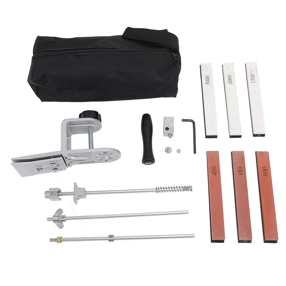 Afalador de Ángulo Fijo con 6 Piedras de Afilar para Cuchillos, Tijeras y Cuchillas de Cocina – Kit Versátil para Hogar y Restaurante