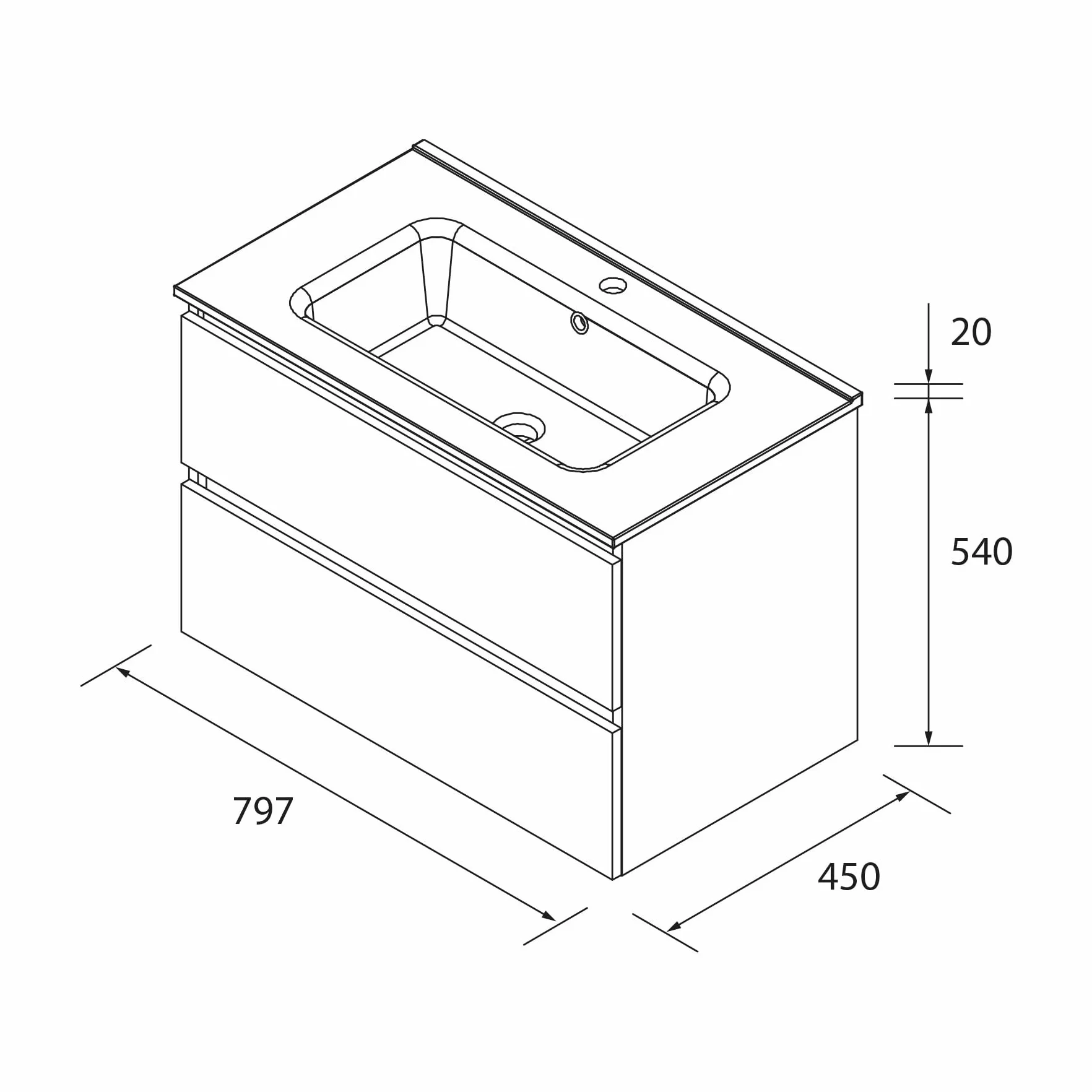 Salgar Mueble de baño Bequia 80cm + Lavabo cerámica | Azul Mate|80x45x56