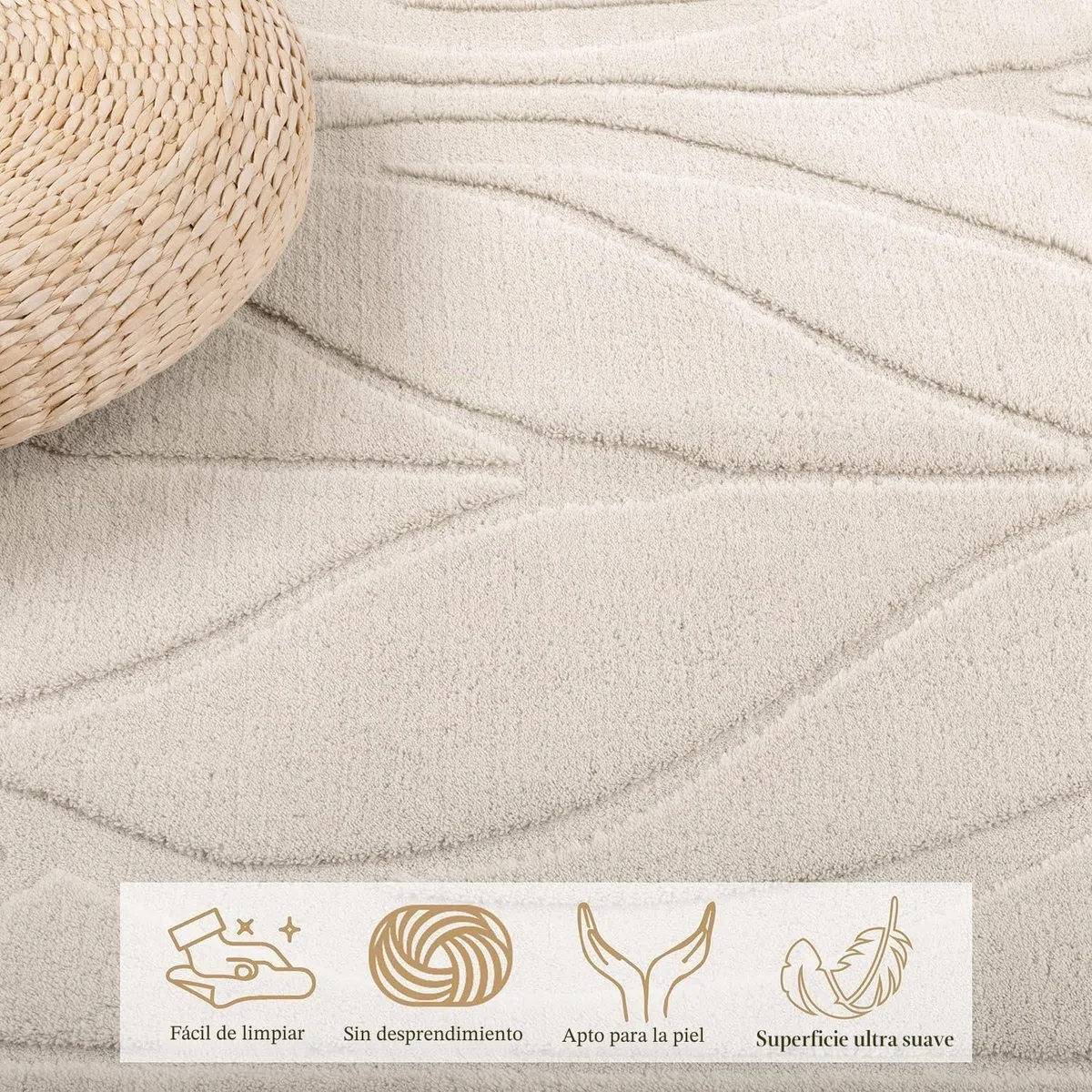 SHACOS Alfombra de Pasillo Larga Beige 80 x 300 cm Alfombra Cocina Antideslizante Lavable Pelo Corto Suave Tapete Largo para Pasillo, Entrada, Dormitorio, Lavandería