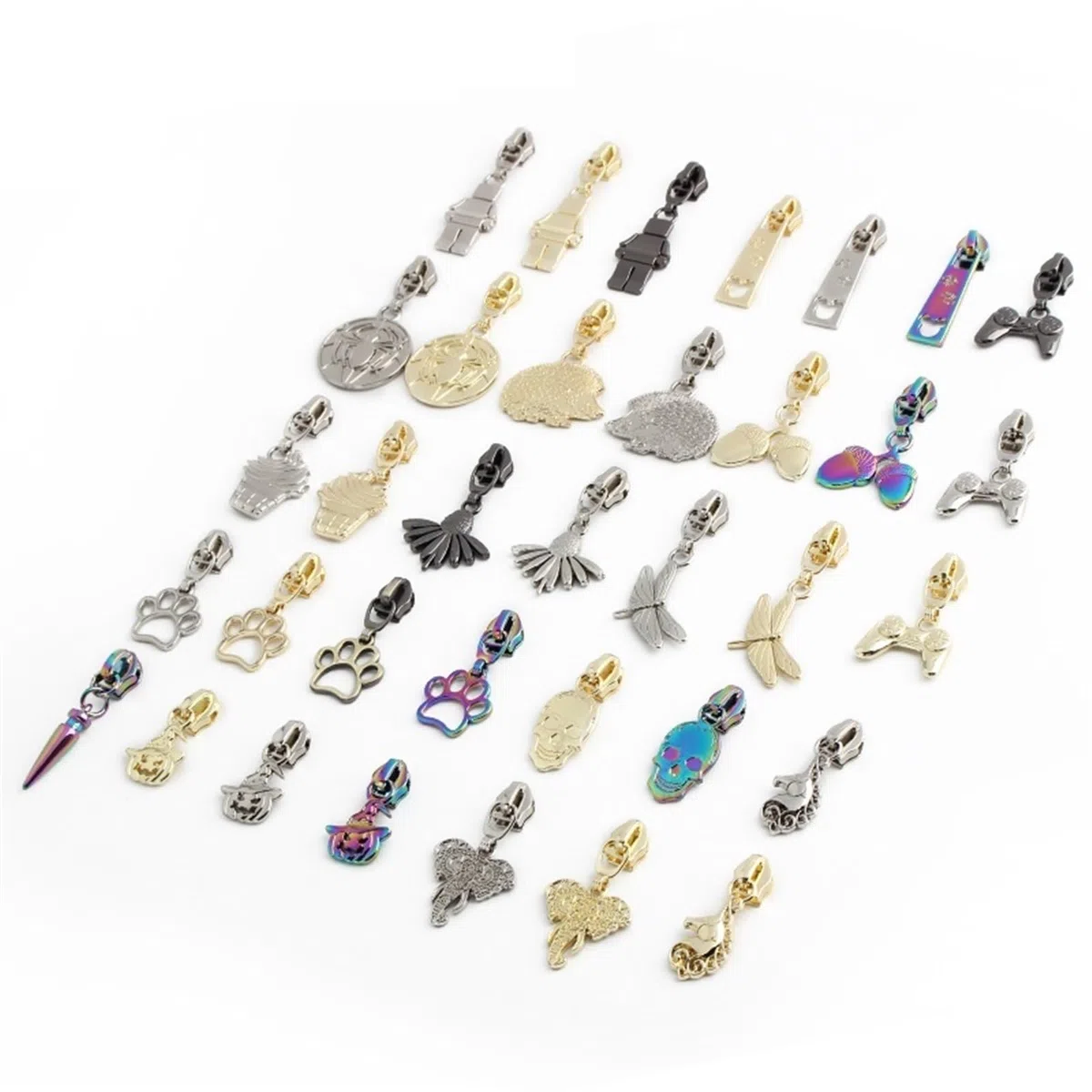 Tirador Cremallera 20/50/200 Uds 5# Tirador de Cabeza Deslizante de Cremallera de Metal de Nailon for Bolsos de Cuero Equipaje Accesorios de Costura DIY Decorativos(Paw Light Gold,50 Pieces)