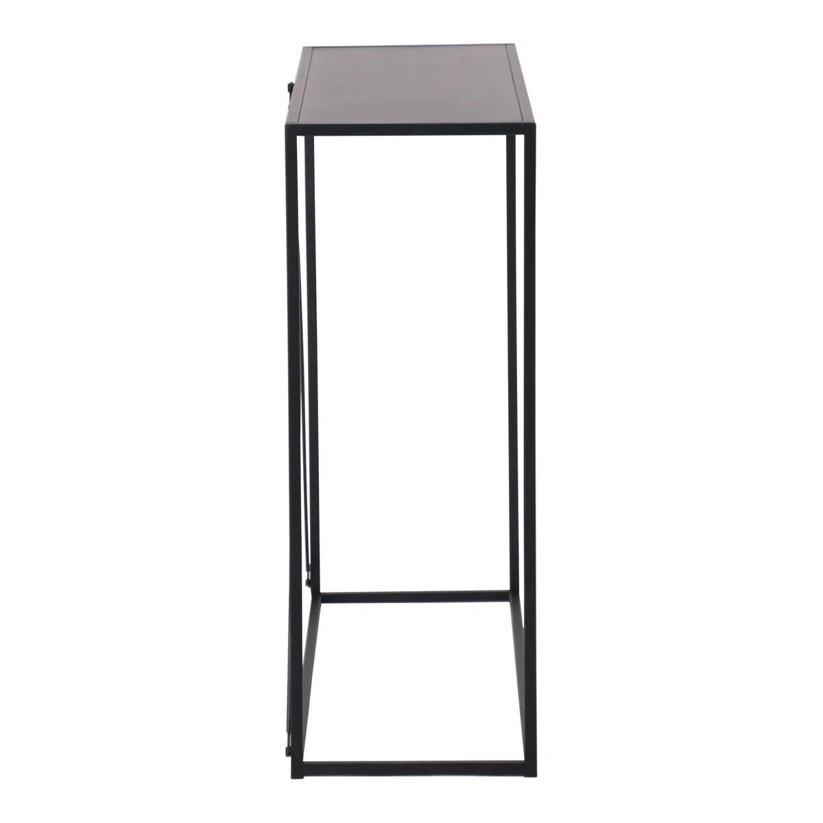 [en.casa] Mesa Consola Mueble de Entrada Moderno Robusto para Oficina Pasillo Recibidor Montaje Rápido Acero 90 x 30 x 80 cm - Negro