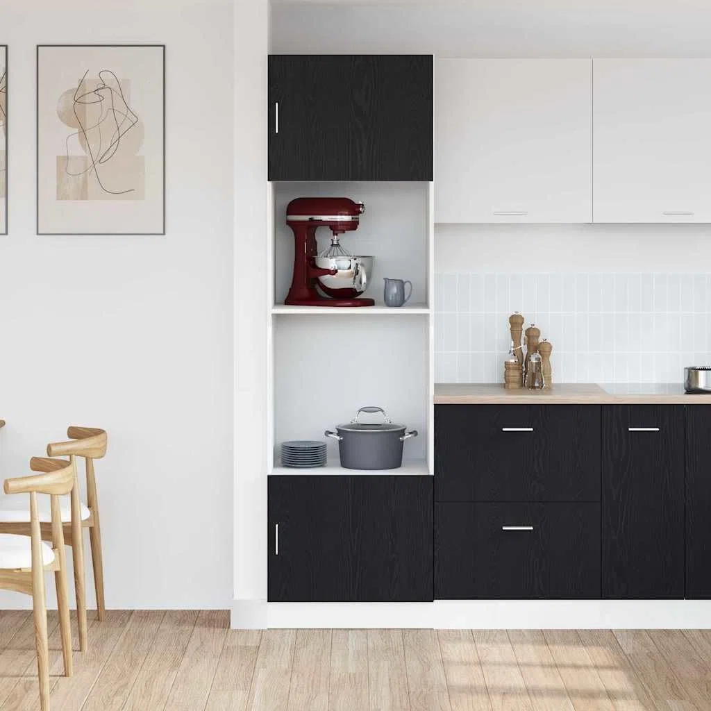 Mueble Colgante con Estante Roble Negro 60 x 57 x 207 cm