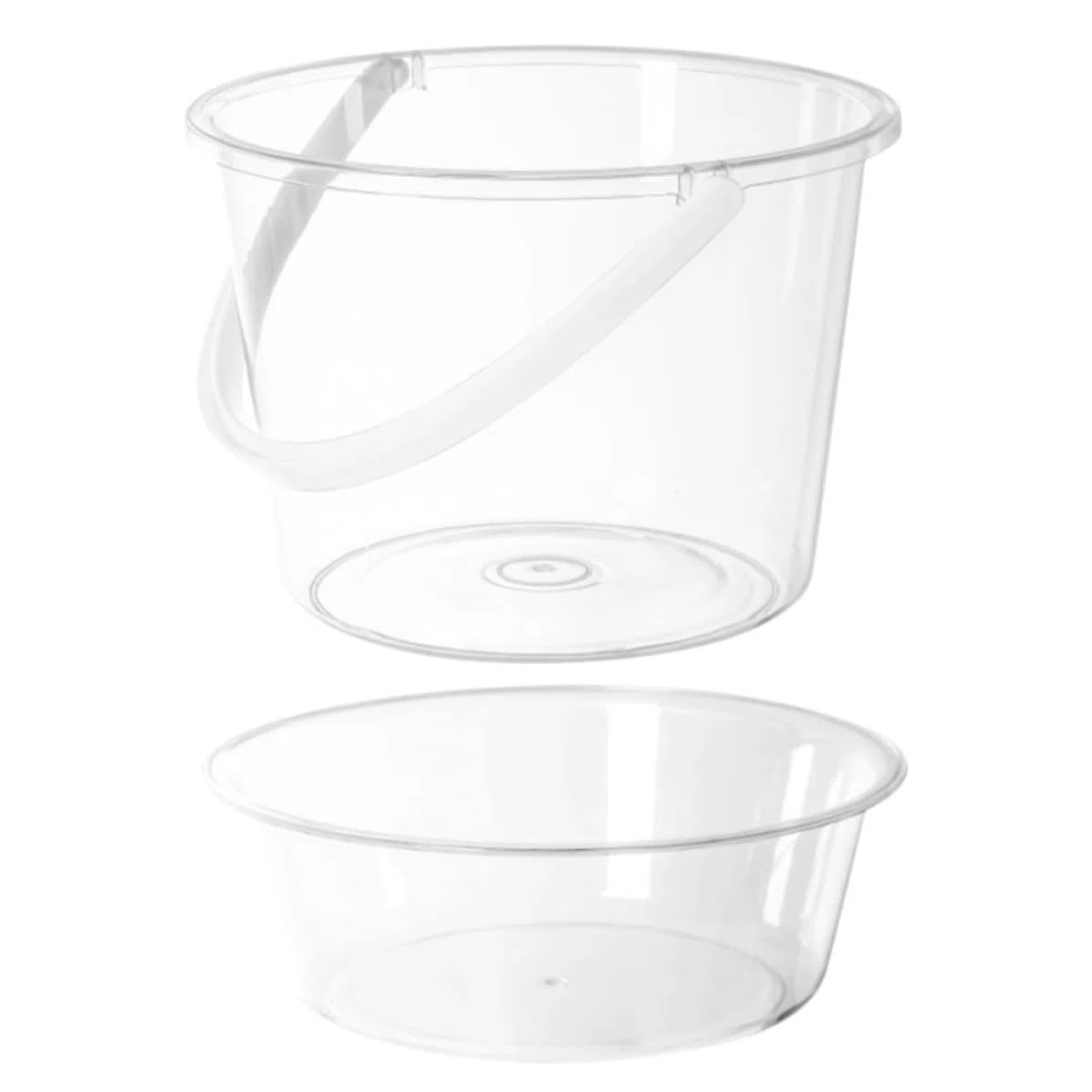 SECFOU Cubo Plástico Resistente y Ligero de Limpieza Transparente Tapa y Asa para Lavar Ropa y Remojar Pies Hogar