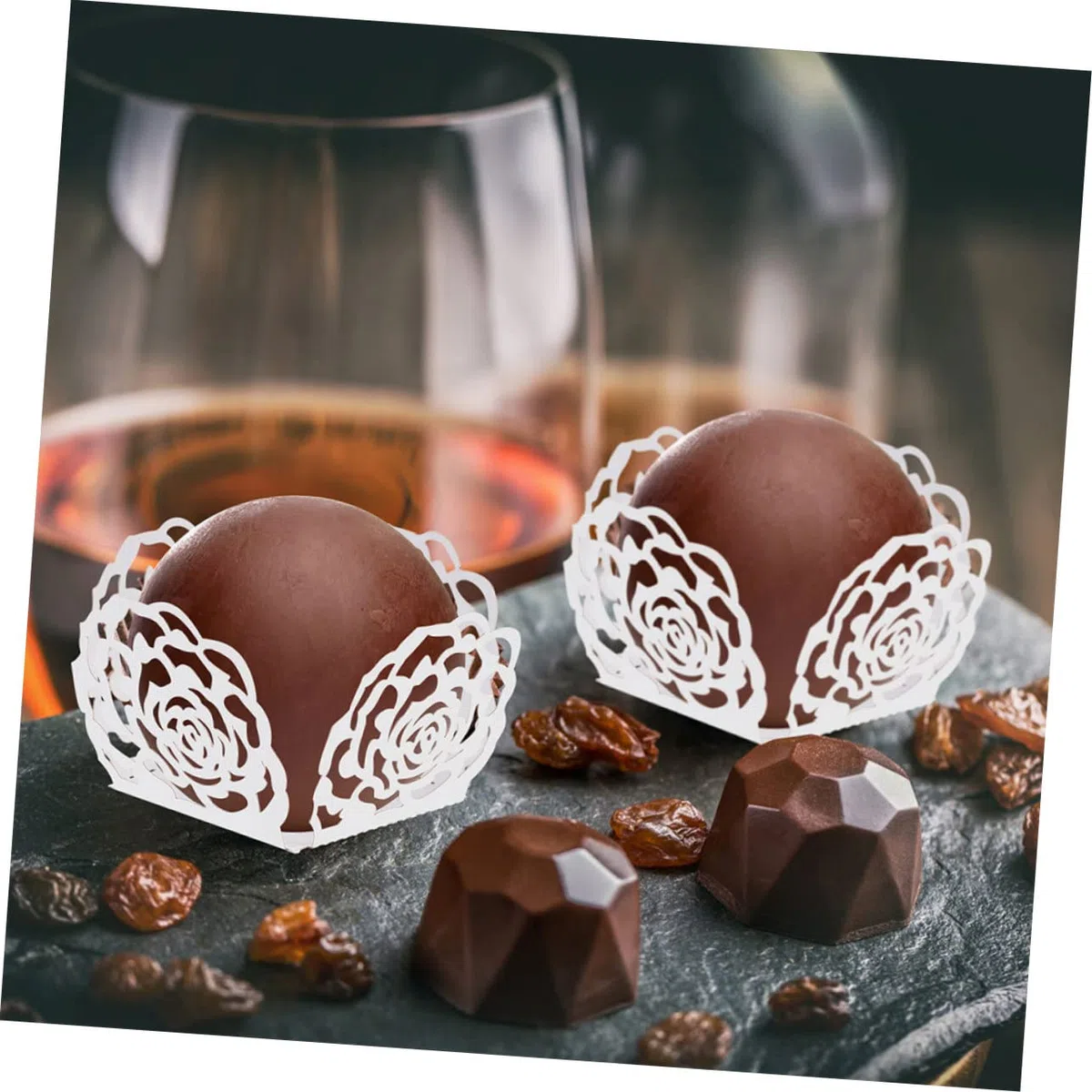 Ciieeo 5 Juegos Bandeja De Chocolate Separador De Chocolate Decoración De Chocolate Papel De Embalaje De Chocolate Cajas De Galletas Neto Envoltura De Chocolate De Boda 100 Uds * 5