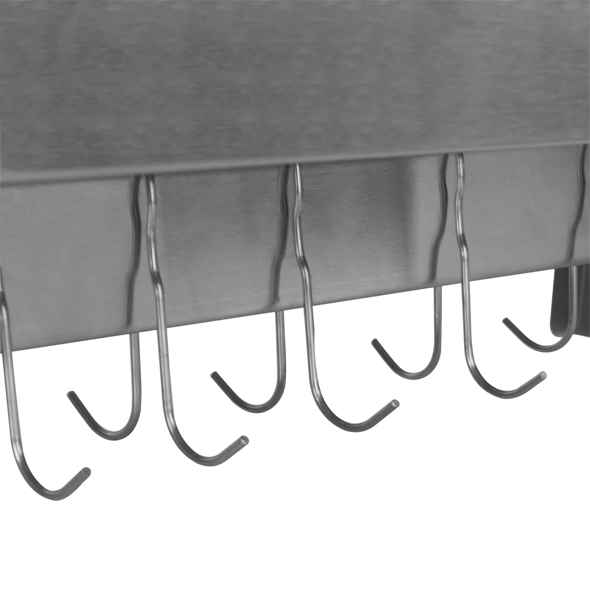 Mahlzeit Estante de Pared de Acero Inoxidable con Barra de Ganchos | 60 x 30 cm | Estante Colgante | Estante Cocina de Acero Inoxidable, Estante Flotante, Estante de Pared | Estantería para Cocina