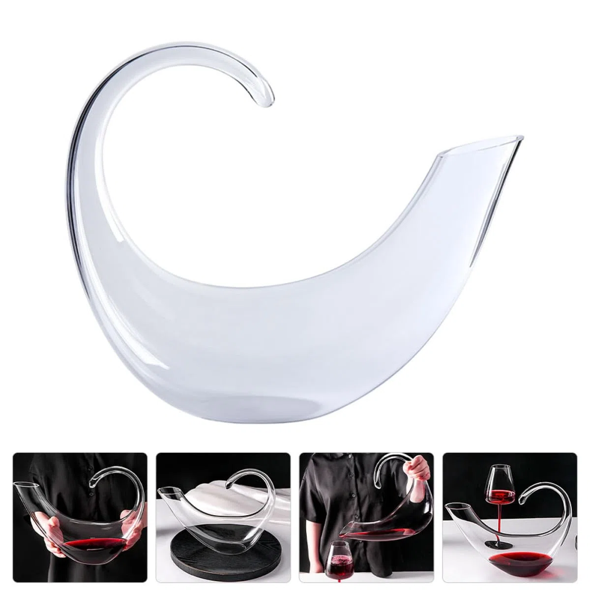Cabilock Decantador de Vino Transparente Elegante de Vidrio Dispensador de Licor para Uso Doméstico Diseño Creativo y Duradero Jarra de Cristal Estilo Europeo para Almacenamiento