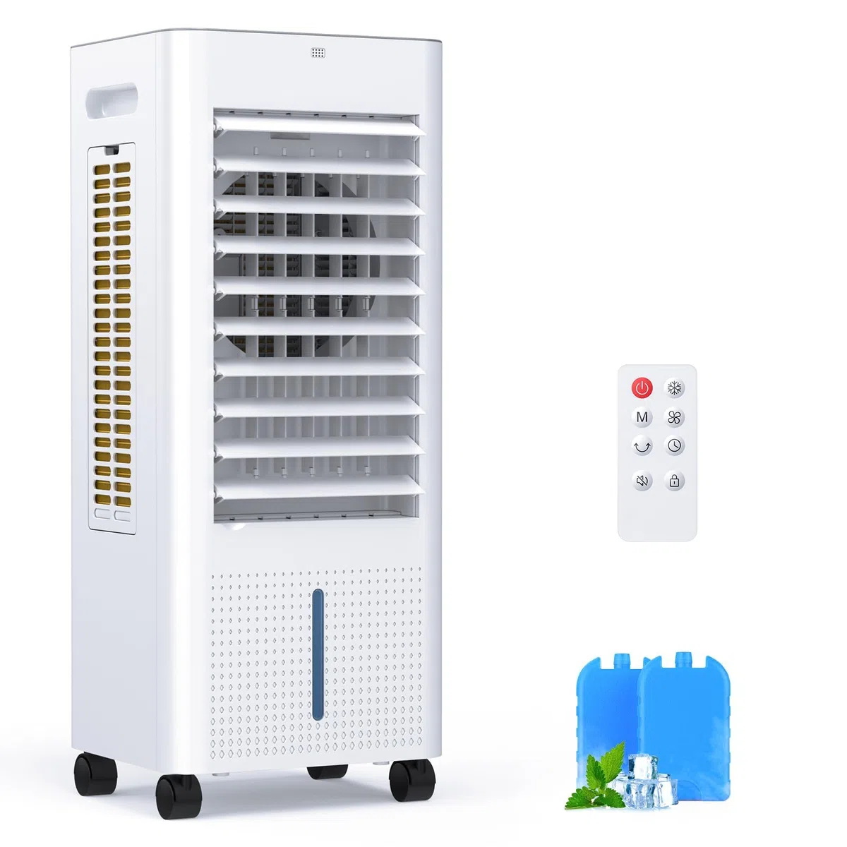 PNTCK Enfriador de aire evaporativo para habitación, enfriador de aire portátil con 3 velocidades, 3 modos, temporizador, tanque grande de 2.1 galones