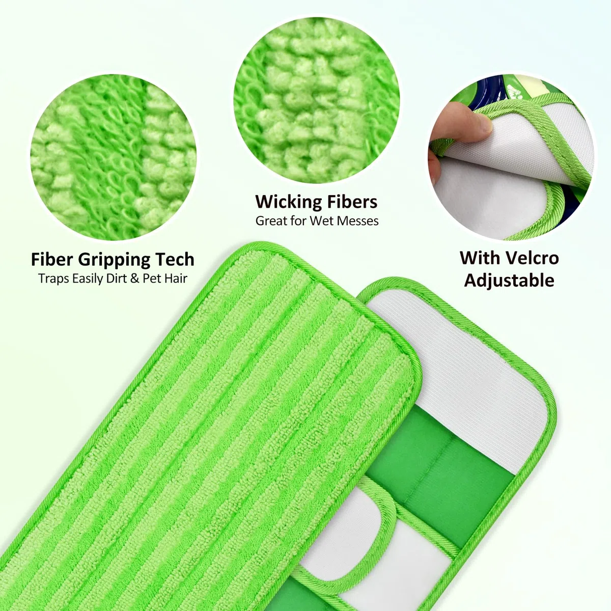 Paquete de 4 almohadillas de microfibra para fregonas Swiffer XL, paños reutilizables para trapear húmedos y secos compatibles con Swiffer Sweeper XL, repuestos de fregona XL lavables para todas las