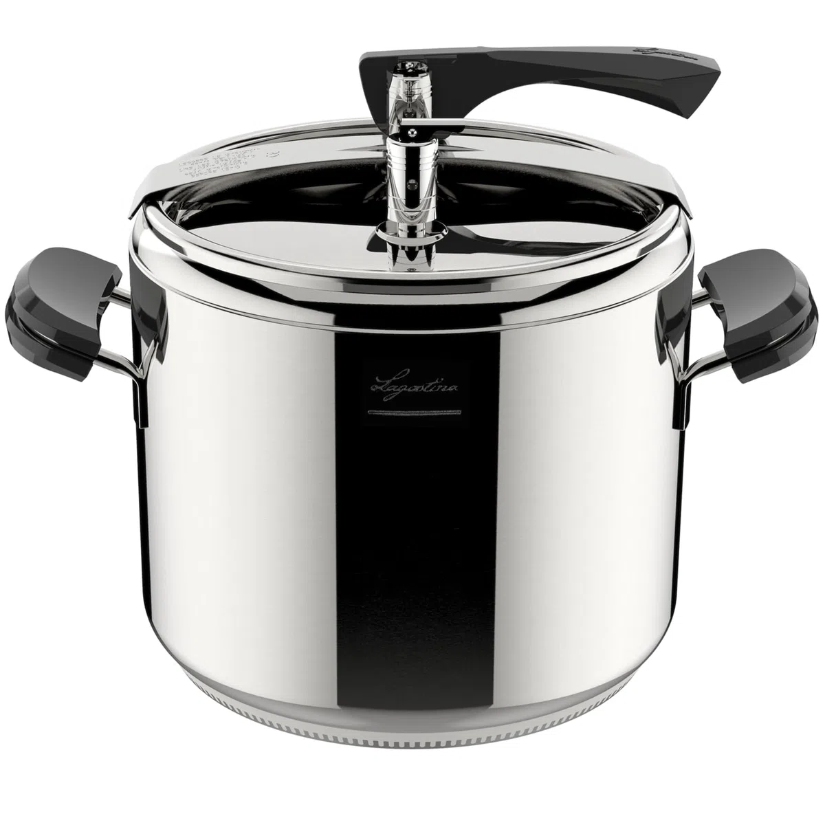 Lagostina - Olla a presión La Classica Lagofusion, olla a presión Ø 26 cm, capacidad 12 L, con cesta, receta y ecodosis, asas de baquelita, válvula de peso y fondo Lagofusion