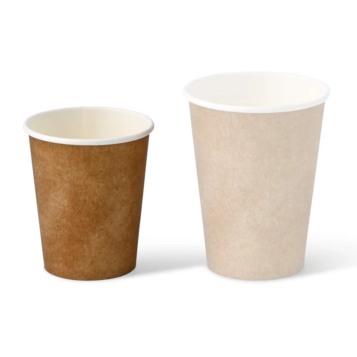 BIOZOYG 1000x vasos desechables 200 ml / 8 oz, Ø 80 mm blanco con estampado marrón - vasos cafe sin plástico y con materiales sostenibles - vasos cafe desechables