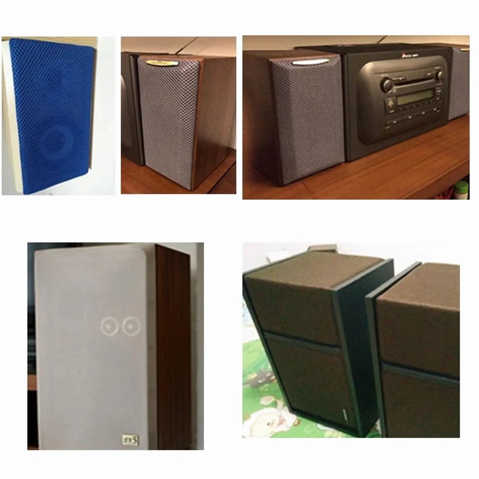 Tela de Malla para Altavoces，Tela Antipolvo Rejilla de Altavoz de Tela, Malla Transpirable 3D elástica(4 Black,160x90CM)
