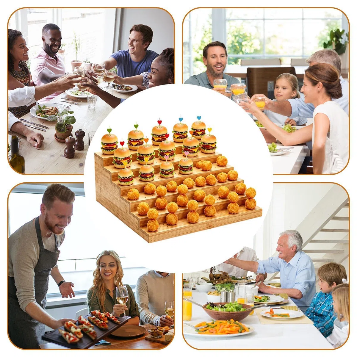 Portabrochetas y expositor de alimentos Soporte Servicio De Queso Niveles | Expositor De Brochetas Para Alimentos para Frutas, Aperitivos, Carne, , Catering, Barbacoa, Buffet y Bodas