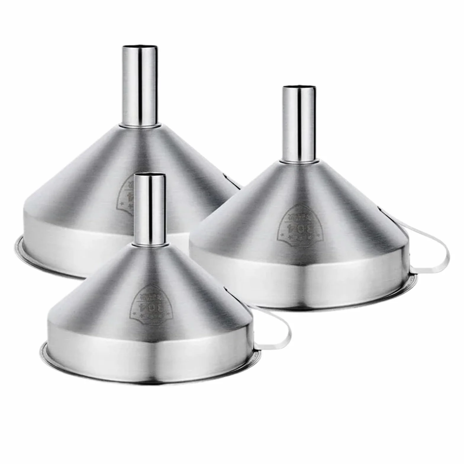 Embudo de tolva grande de acero inoxidable, embudo de acero resistente de 19 cm, 20 cm y 24 cm de diámetro for uso industrial y doméstico(M)