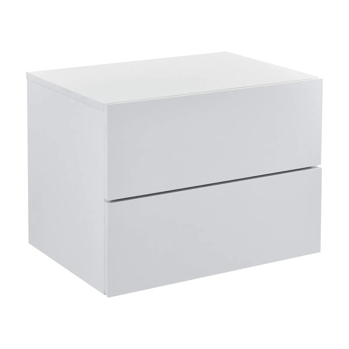 [en.casa] Mesa de Noche Flotante Ampfing con 2 Cajones Mesita de Noche Auxiliar Suspendida Dormitorio Recibidor Salón 40 x 29 x 30 cm - Blanco