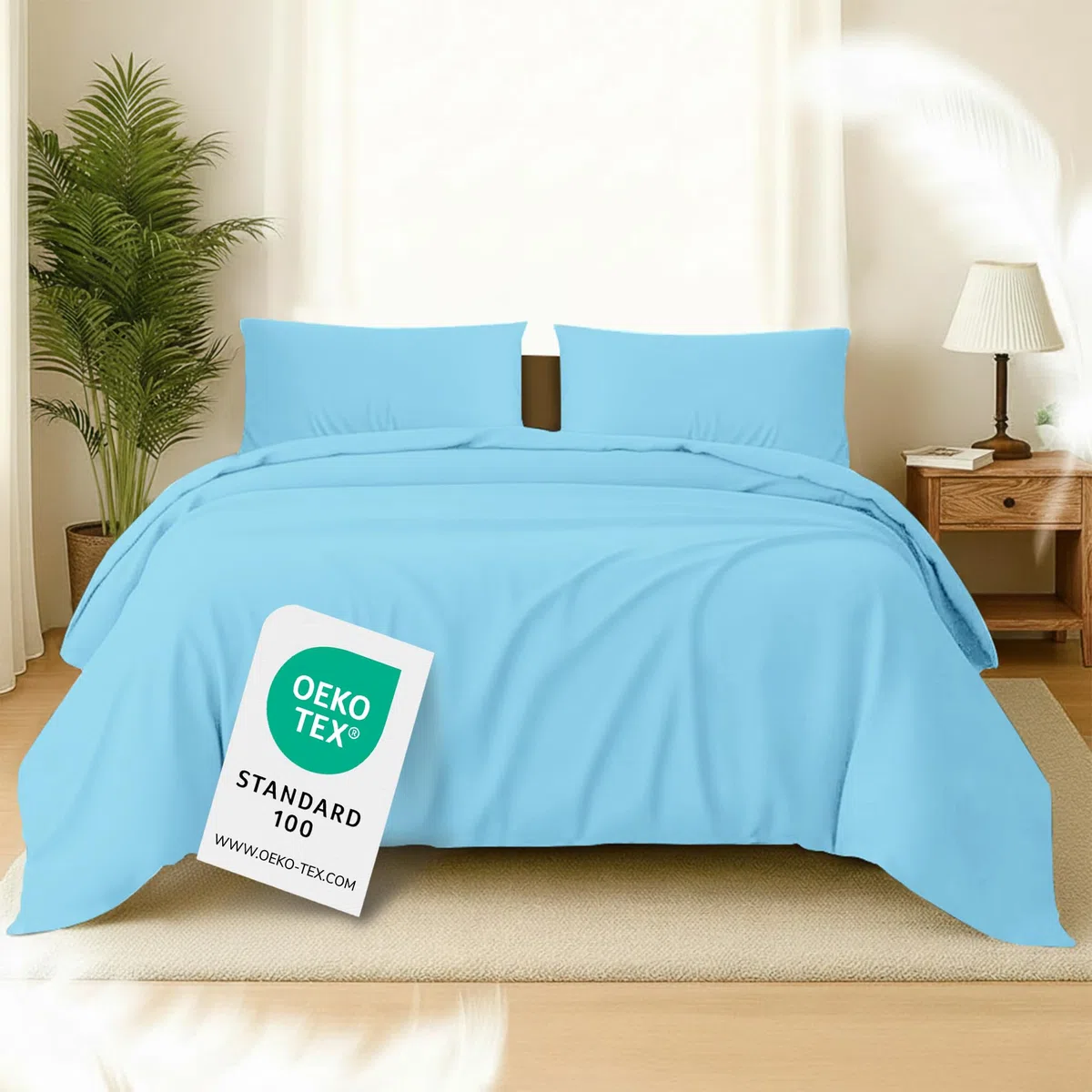 Juego de ropa de cama de 220 x 240 cm, 3 piezas, algodón de alta calidad, 1 funda nórdica de 220 x 240 cm y 2 fundas de almohada de 80 x 80 cm, con cierre de cremallera YKK