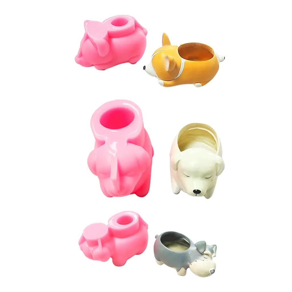 Molde creativo de silicona con forma de cachorro, molde 3D, regalo de cumpleaños, suministros de decoración de fiesta, moldes de silicona para hornear pasteles, chocolate, Halloween, Navidad, llavero