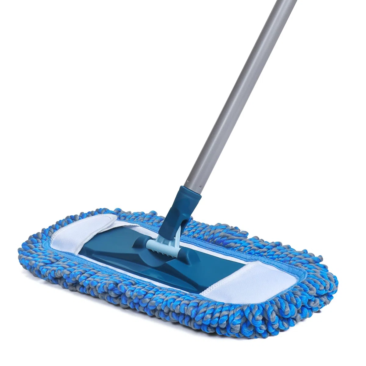 TrueYee Trapeador de polvo para suelos de madera dura con mango largo de 57 pulgadas, mopas húmedas y secas para atrapar pelo de mascotas y polvo, mopas de microfibra para vinilo, madera, azulejos,