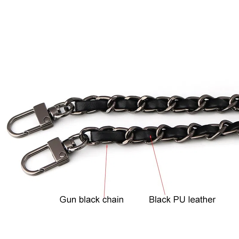Cadenas Para Bolsos 5/10 Uds correa de hombro de cadena de Metal correa de bolso de hombro de cuero de PU desmontable cinturones de 120cm de largo for bolso Correa accesorios for bolso Cadena Bolso(Nu