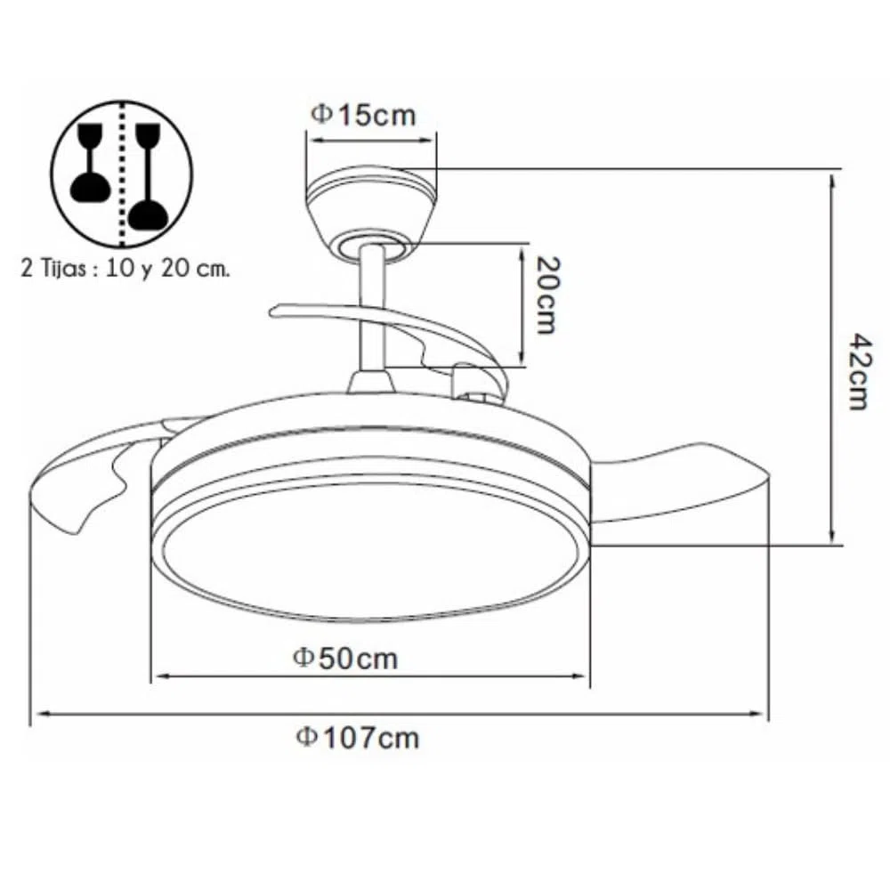 NARVI Ventilador de Techo Mimbre Haya Crema NERJA 7939 WDNL | Ø107 cm, Luz LED Regulable, Motor DC Silencioso de Bajo Consumo, Mando Incluido, 3 Aspas Retráctiles