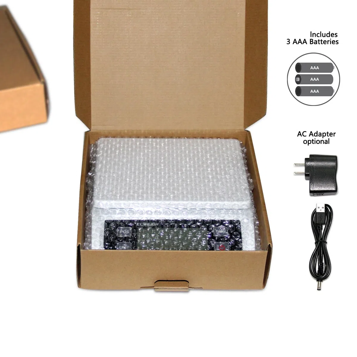 Báscula digital de cocina de 30 kg, báscula de pan inoxidable con pantalla LCD, conversión de múltiples unidades para hornear, supermercado y entrega rápida, báscula de conteo (blanco)
