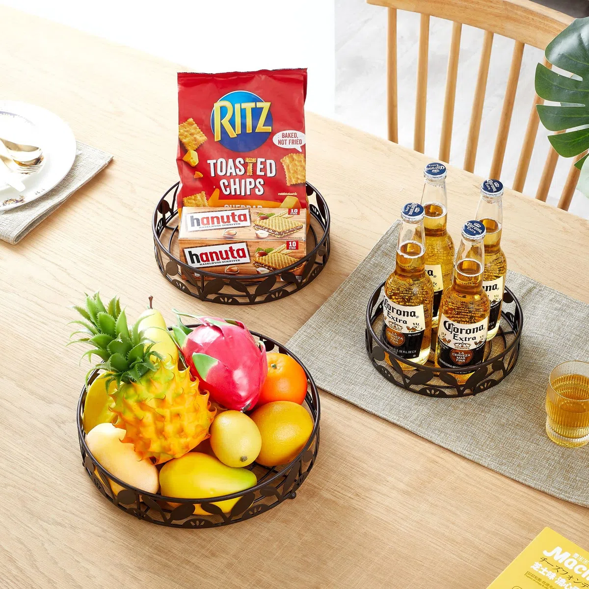 Cesta de frutas de 3 niveles para cocina, soporte para fruteros, cestas de almacenamiento de frutas desmontables, soporte para encimeras, encimera de cocina, mesa de comedor