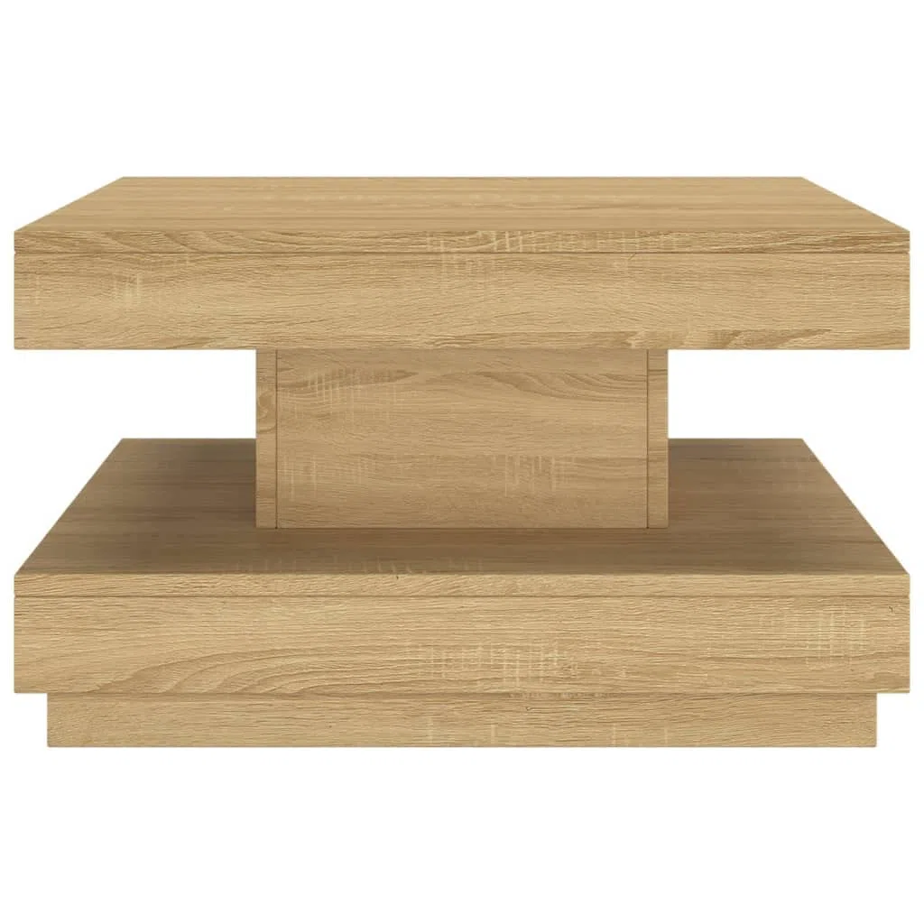 vidaXL Mesa de Centro Mueble Sofá Auxiliar Habitación Decorativa Dormitorio Salón Sala Oficina Despacho Estante Casa Hogar de MDF Marrón Claro