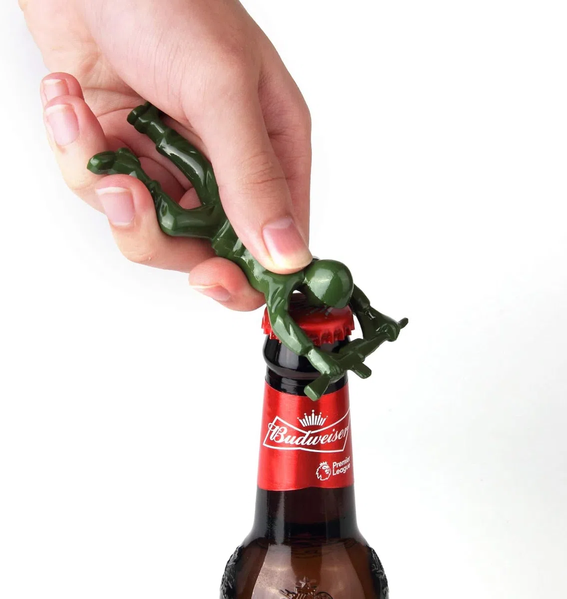 2 abrebotellas creativo 3D Army Man, abridor de botellas único de fácil apertura para cerveza y bebidas (verde)