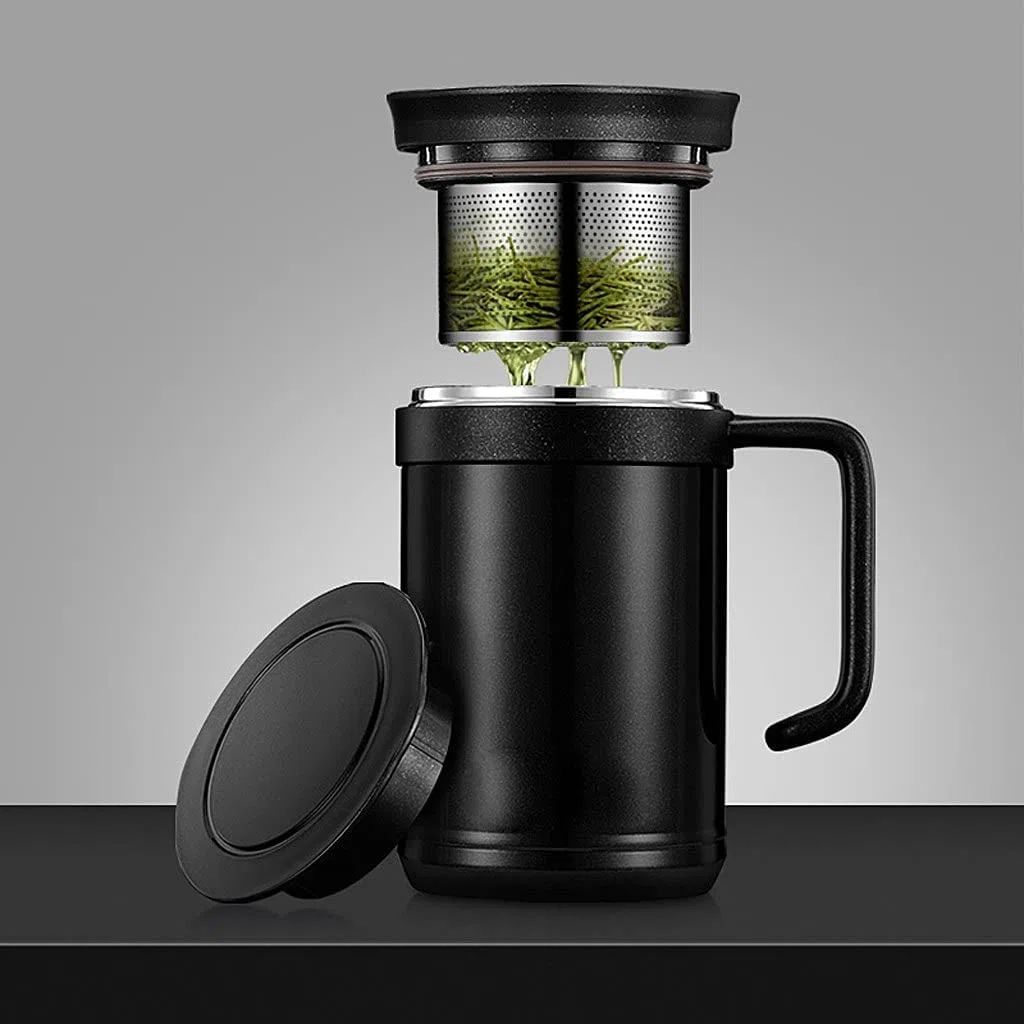 Calentador de frascos, frascos de vacío de Acero Inoxidable, Termo for té, Termo, Taza de té, infusor de té, Botella Termo de 500 ml, Taza térmica